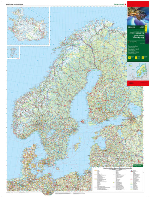 Skandinavien und Baltikum - Straßenkarte (87 x 116 cm / 1:2.000.000)