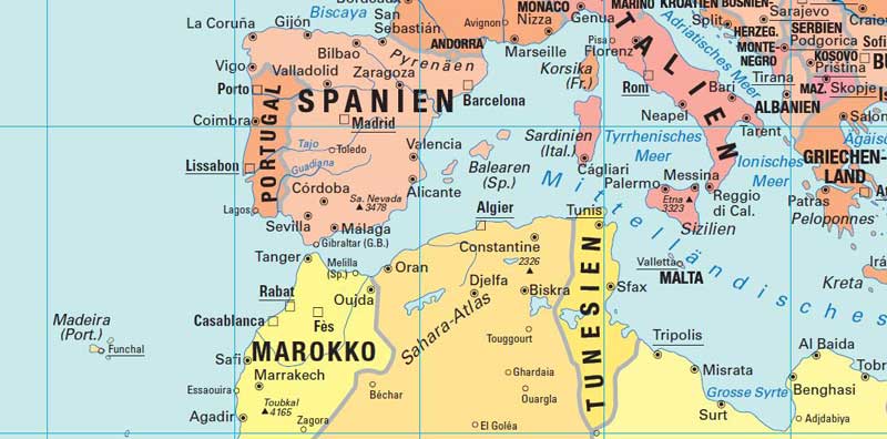 Spanien in der Detailansicht