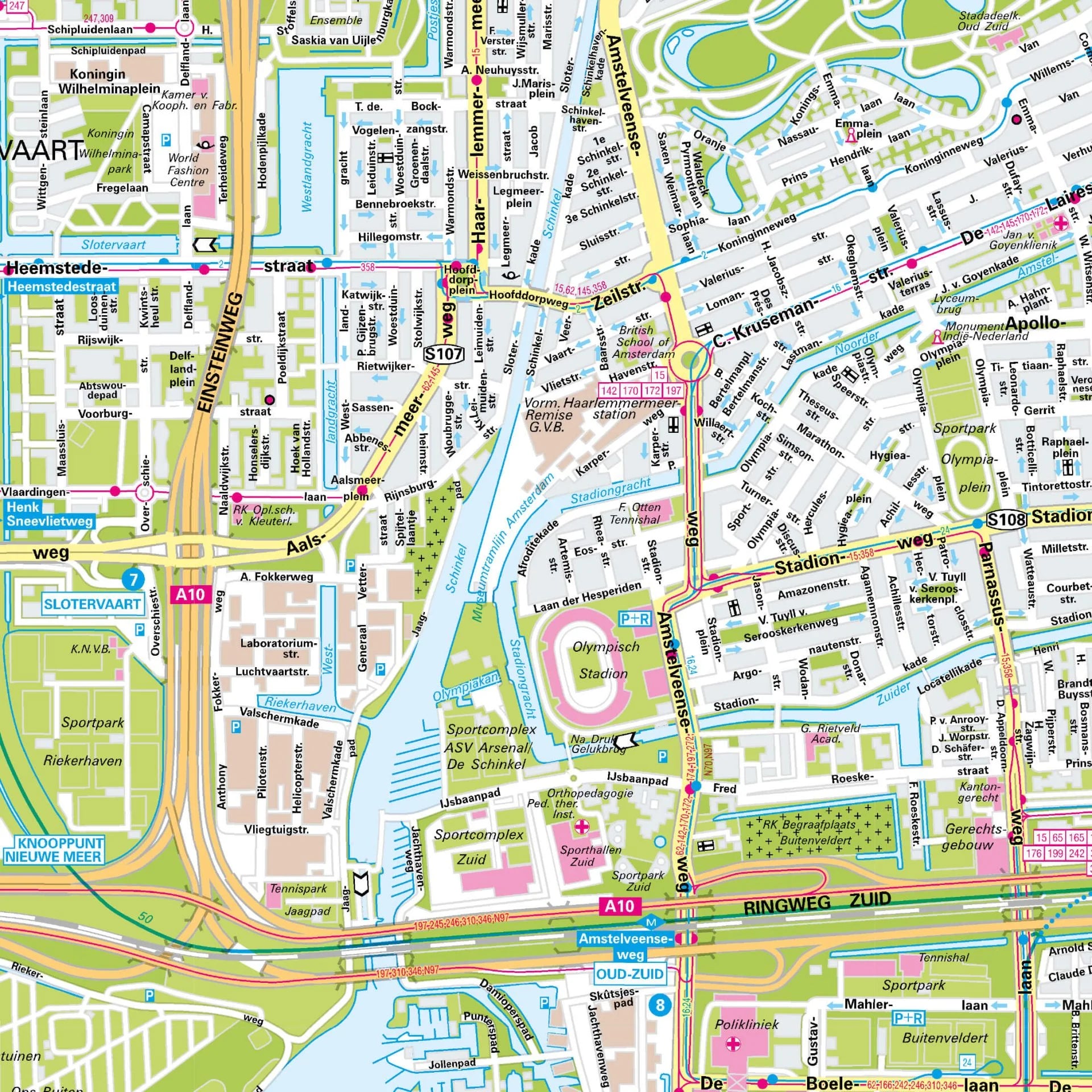 Der Stadtplan Amsterdam Poster Papierkarte im Detail