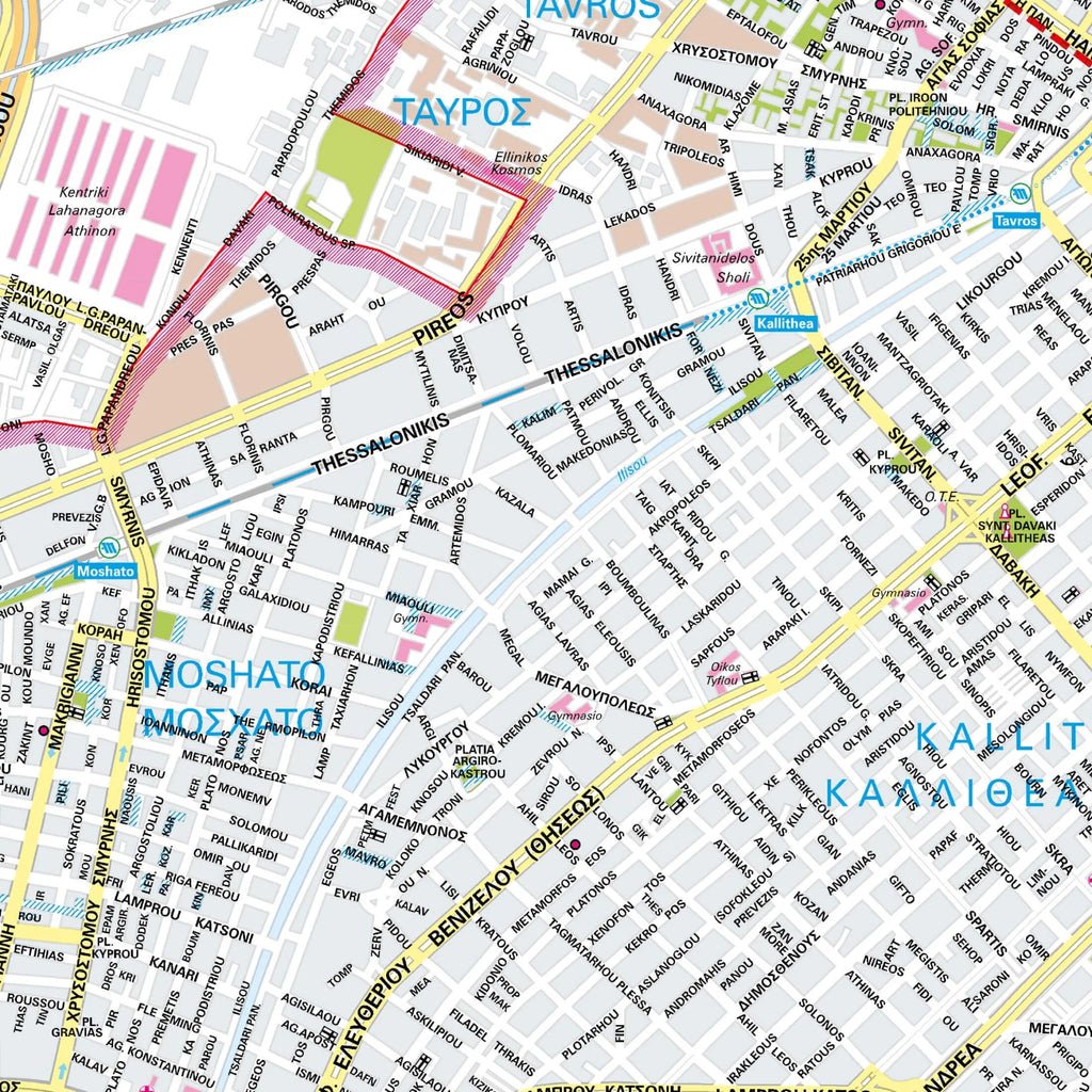 Der Stadtplan Athen Poster Papierkarte im Detail
