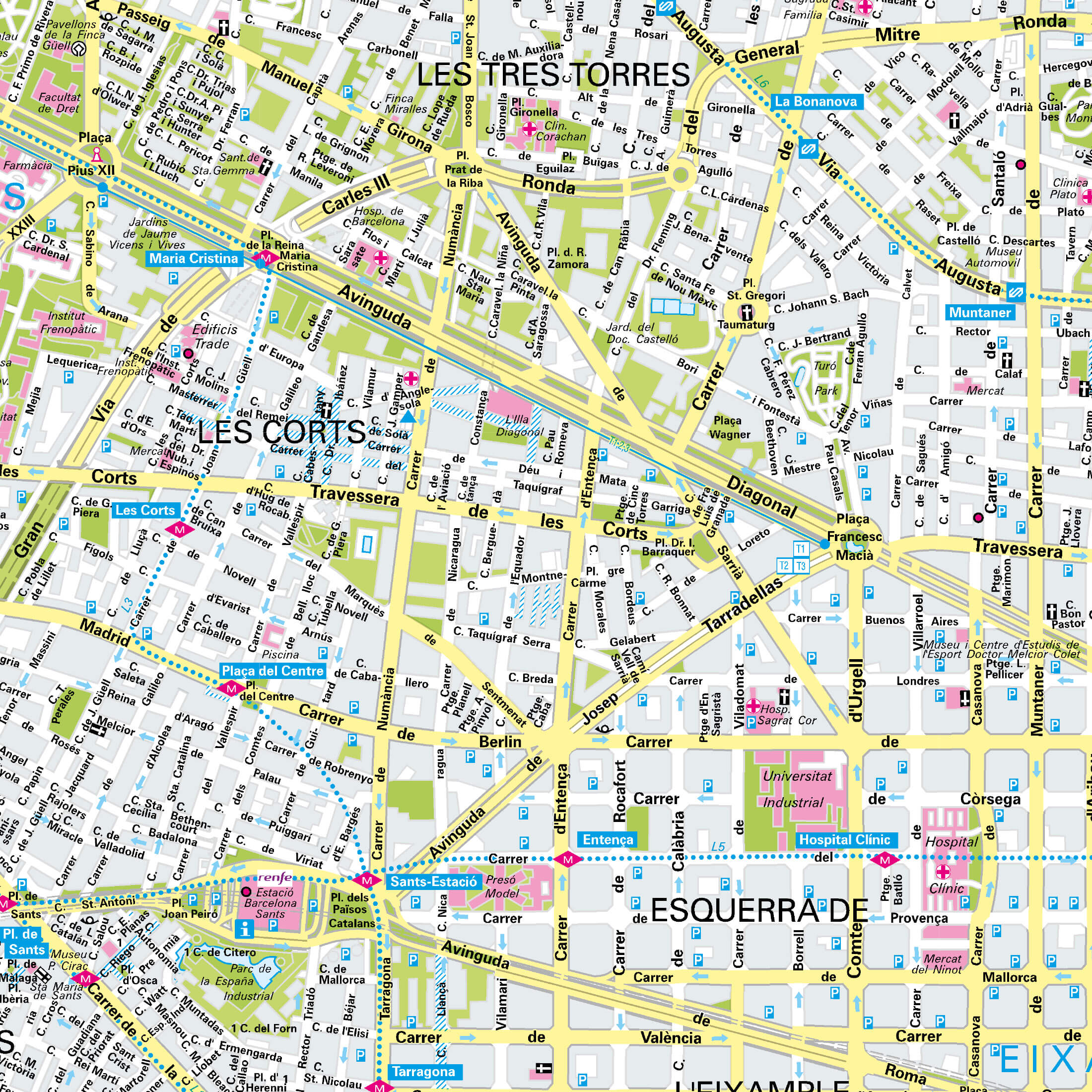 Barcelona - Stadtplan (120 x 93 cm / 1:15.000)