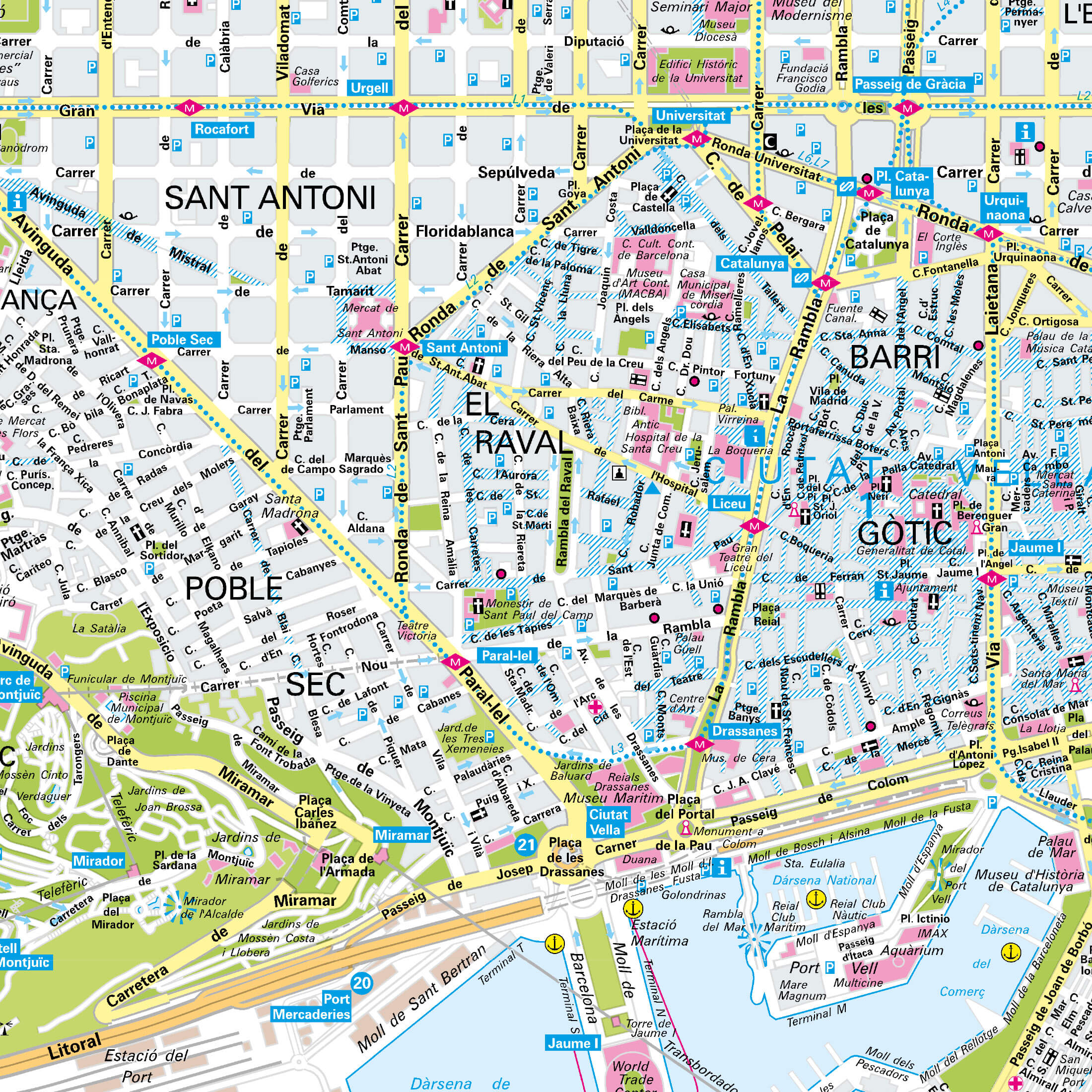 Stadtplan von Barcelona im Detail