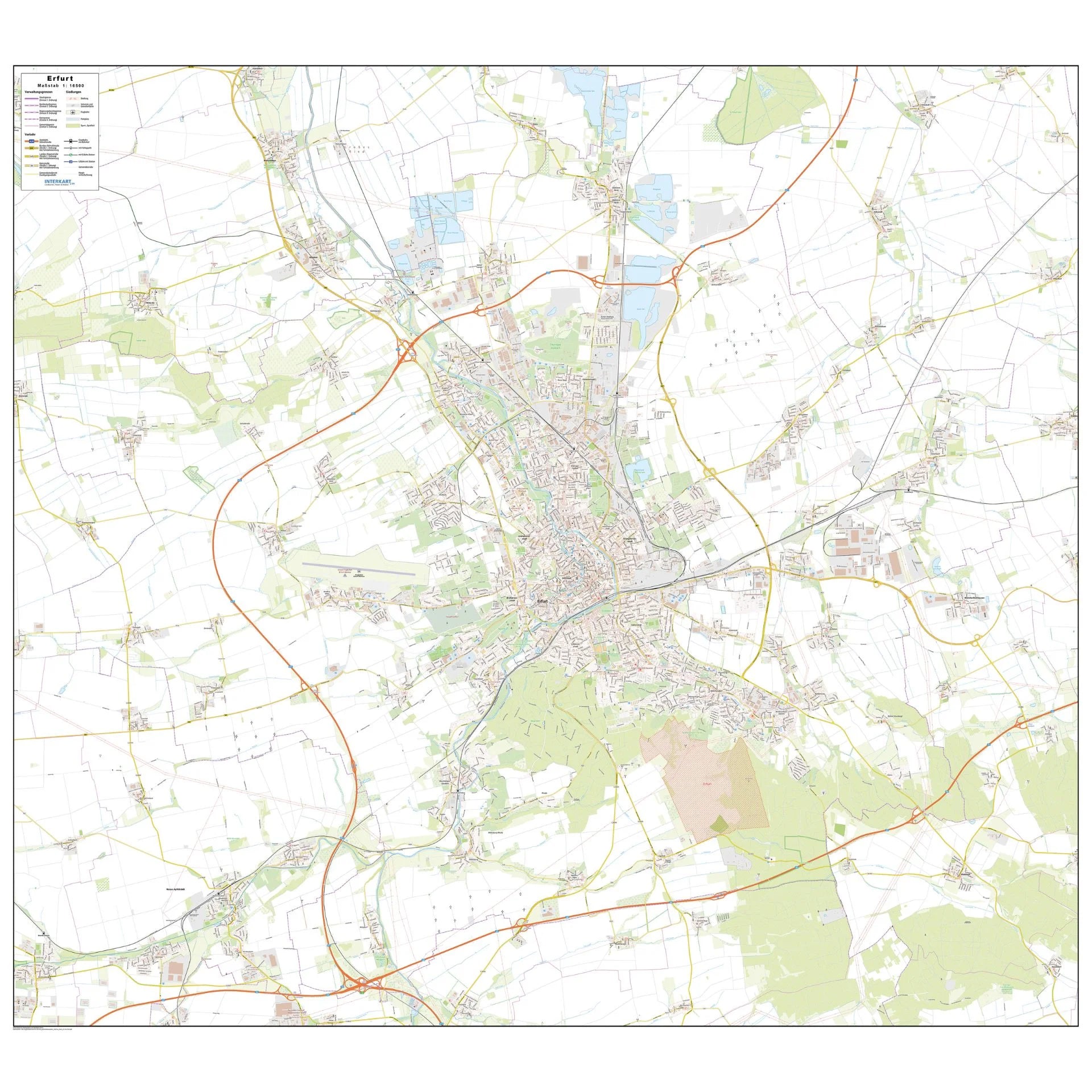 Stadtplan Erfurt 150x135cm