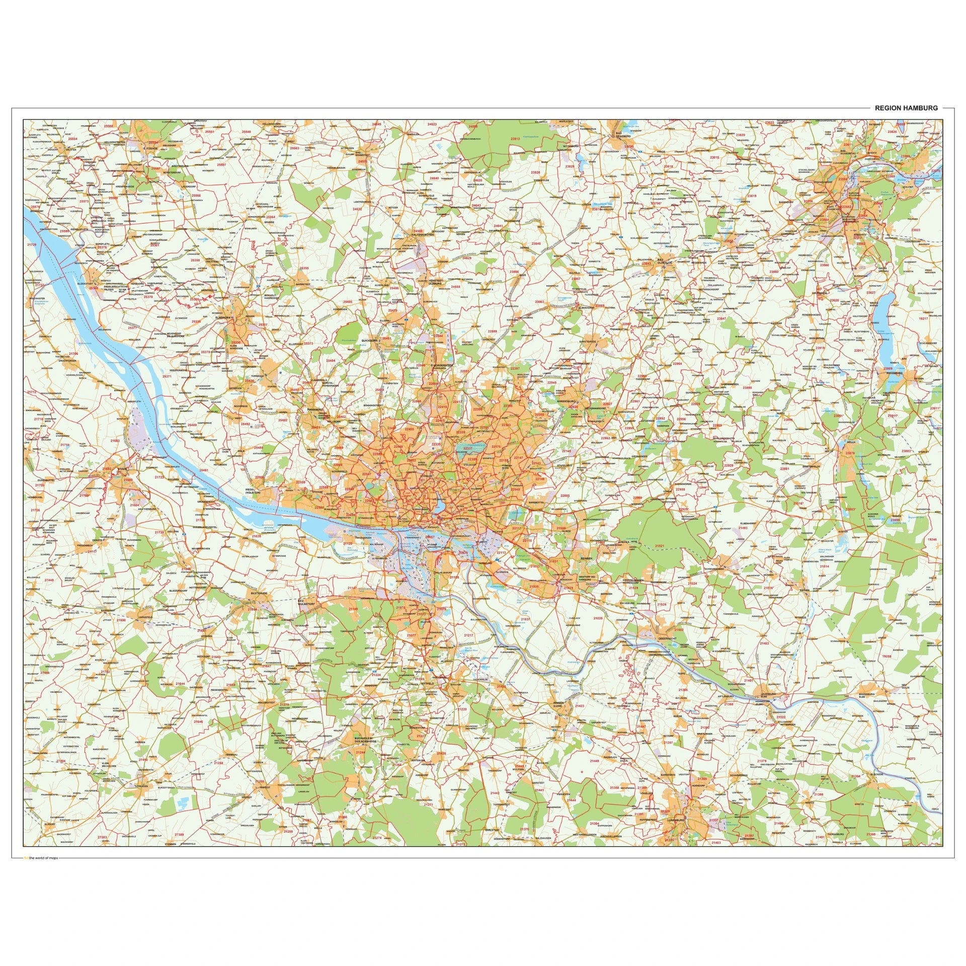 Hamburg (Großraum) - Stadtplan (150 x 120 cm / 1:70.000)