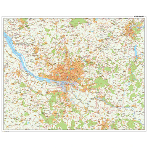 Hamburg (Großraum) - Stadtplan (150 x 120 cm / 1:70.000)