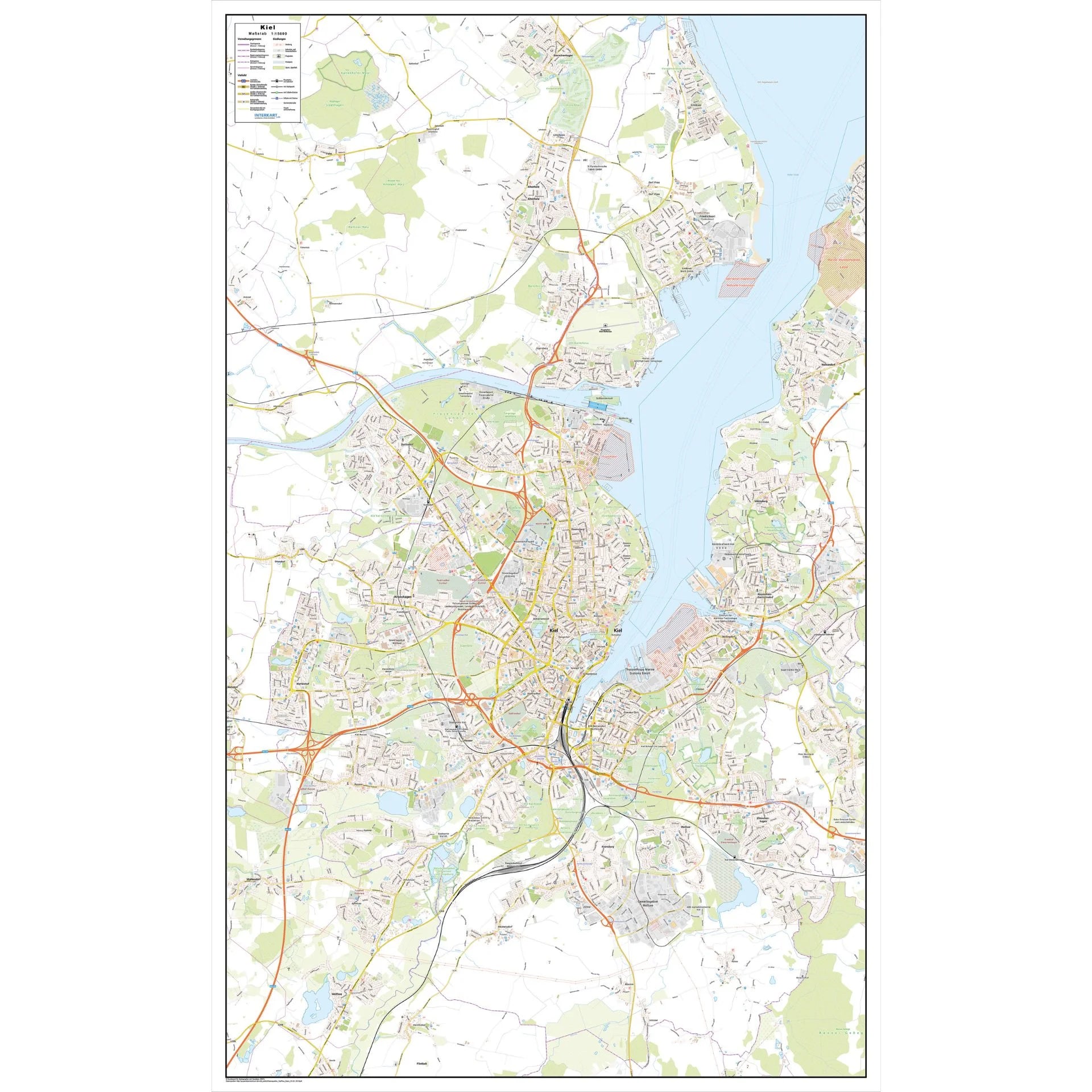 Stadtplan Kiel 85x140cm