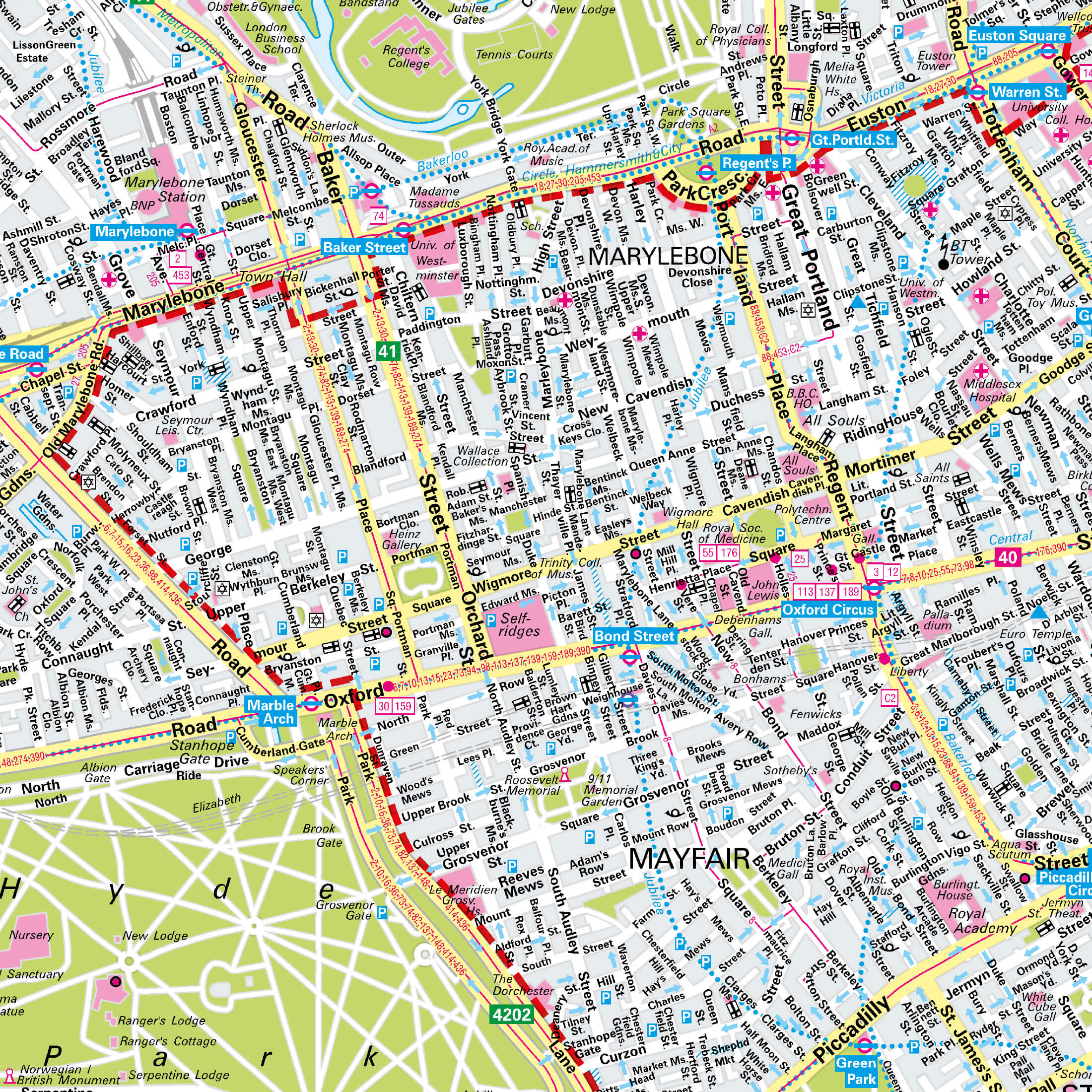 Ausschnitt vom Stadtplan London