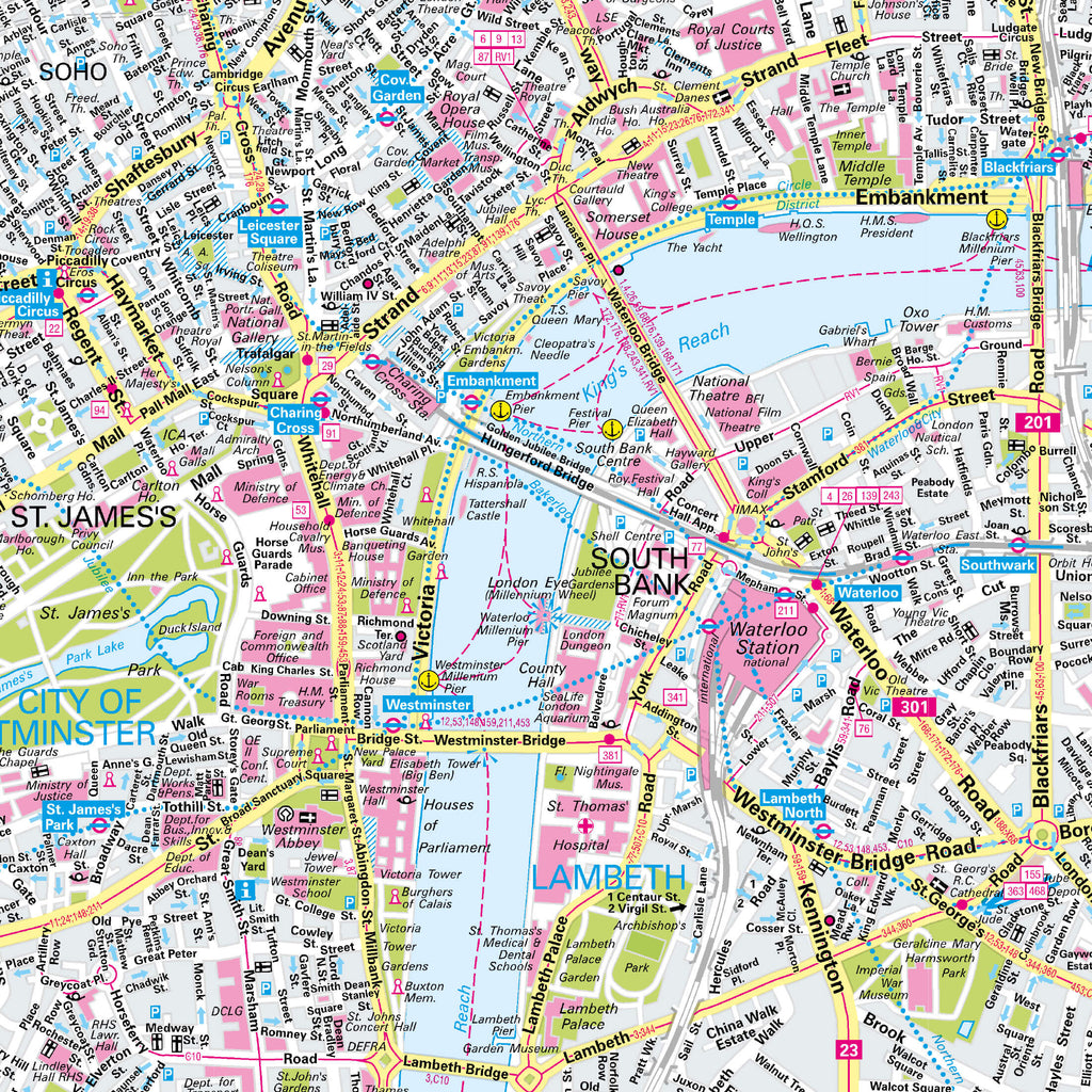 Detailansicht Stadtplan von London
