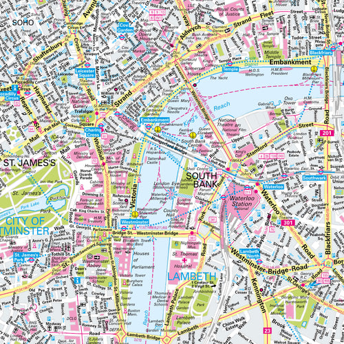 Detailansicht Stadtplan von London