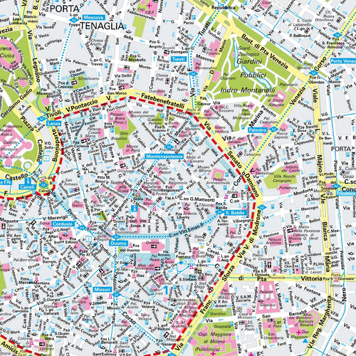 Der Stadtplan Mailand Poster Papierkarte im Detail