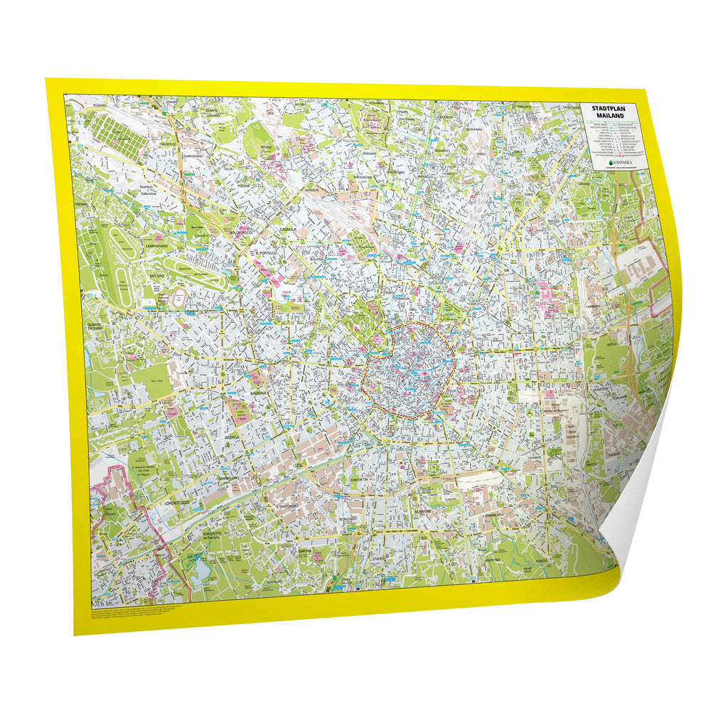 Stadtplan Mailand 120x92 cm