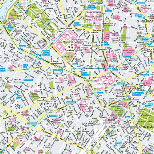 Der Stadtplan Paris Poster Papierkarte im Detail