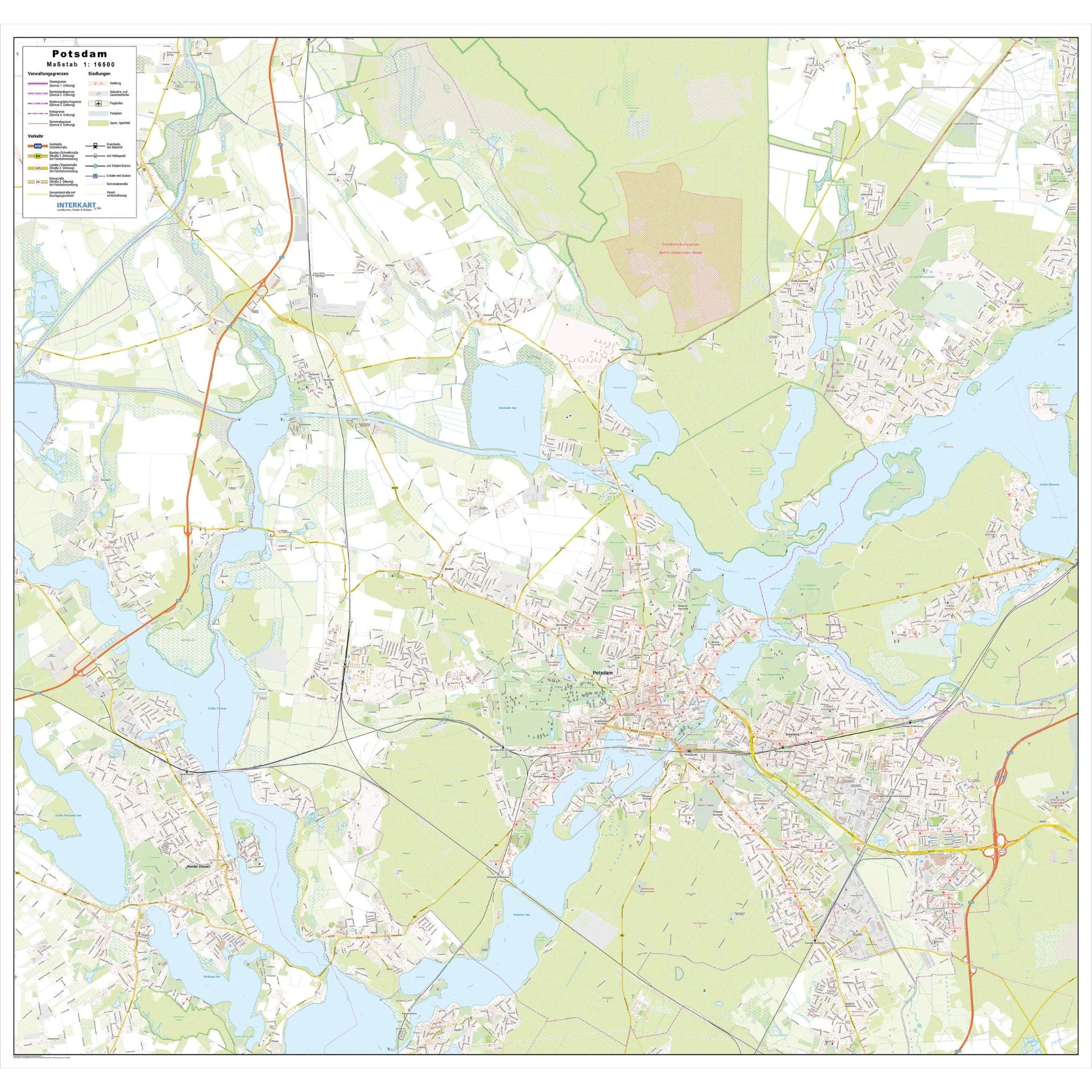 Stadtplan Potsdam 120x125cm