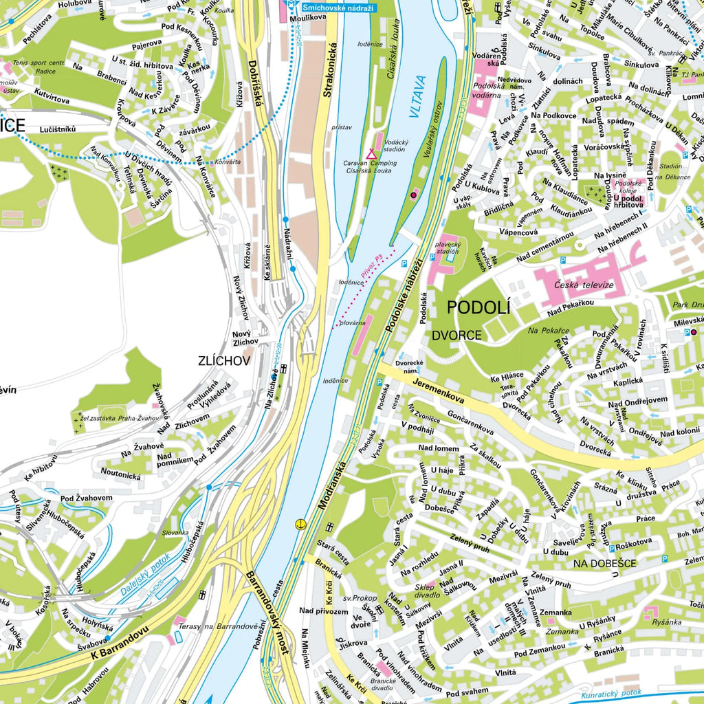 Der Stadtplan Prag Papierkarte im Detail