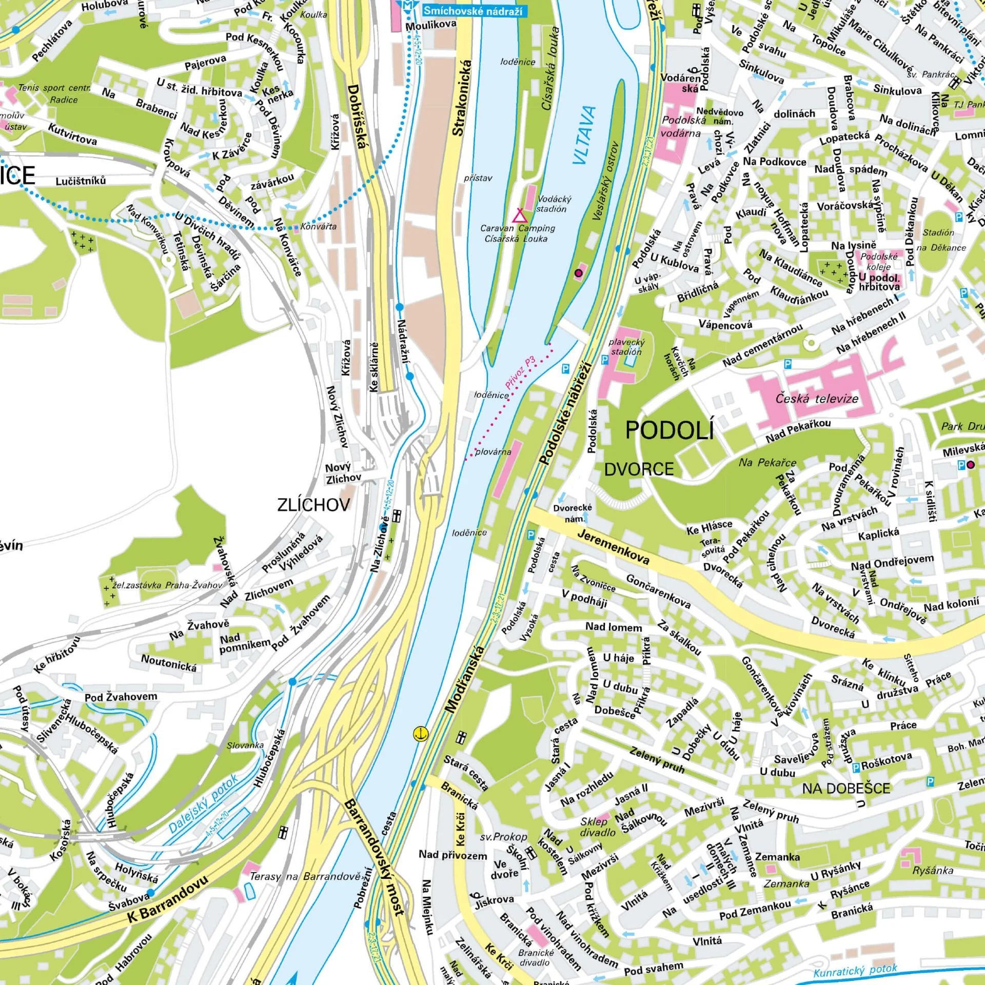 Der Stadtplan Prag Papierkarte im Detail
