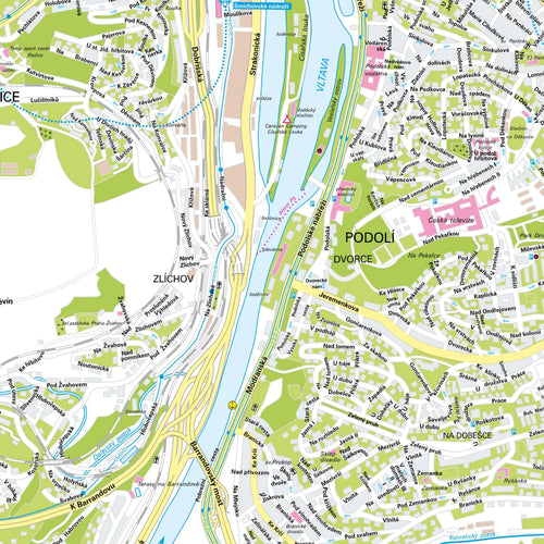 Der Stadtplan Prag Papierkarte im Detail