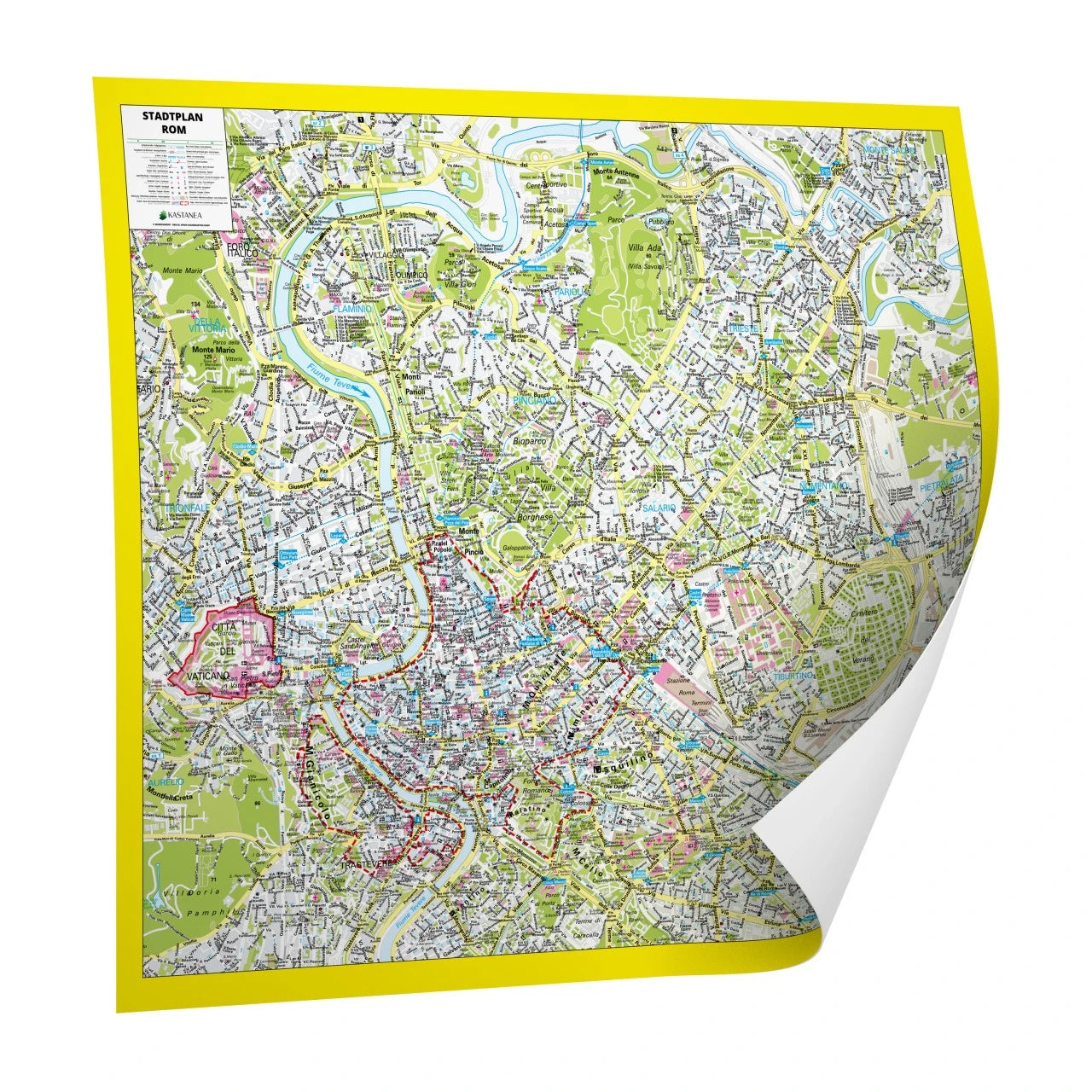 Stadtplan Rom 112x103 cm