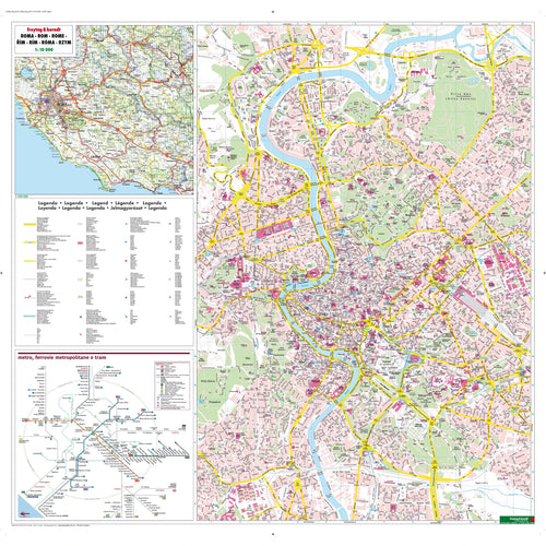 Stadtplan Rom 93x90cm