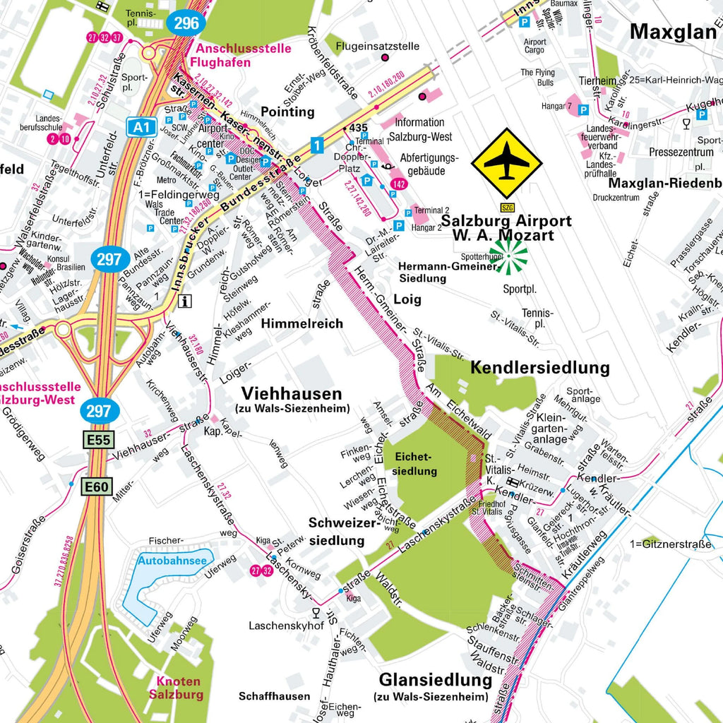 Der Stadtplan Salzburg Papierkarte im Detail