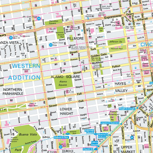 Der Stadtplan San Francisco Papierkarte im Detail