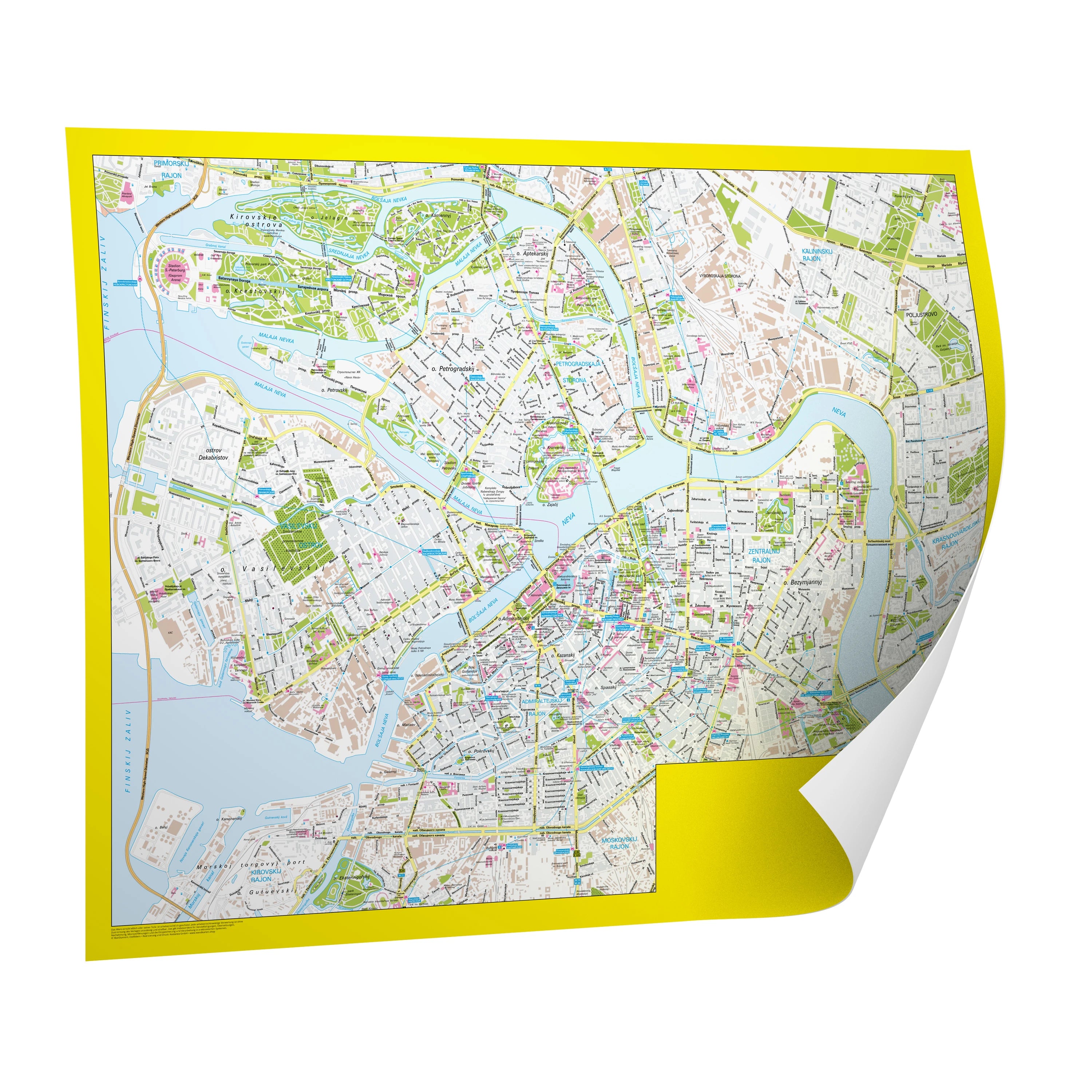 Stadtplan Sankt Petersburg 120x92 cm