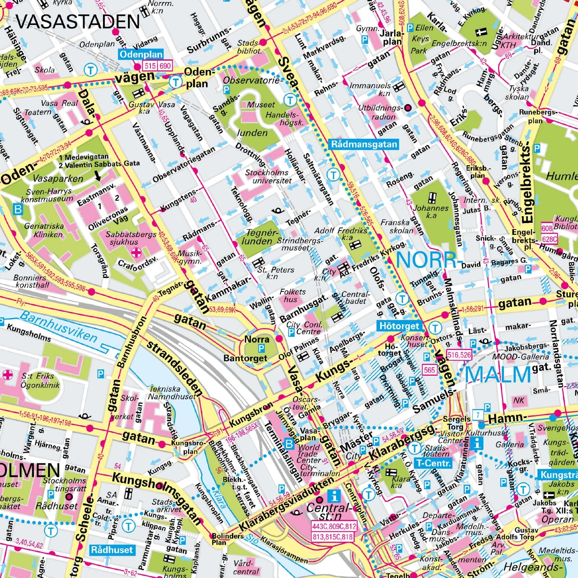 Der Stadtplan Stockholm Papierkarte Detailansicht