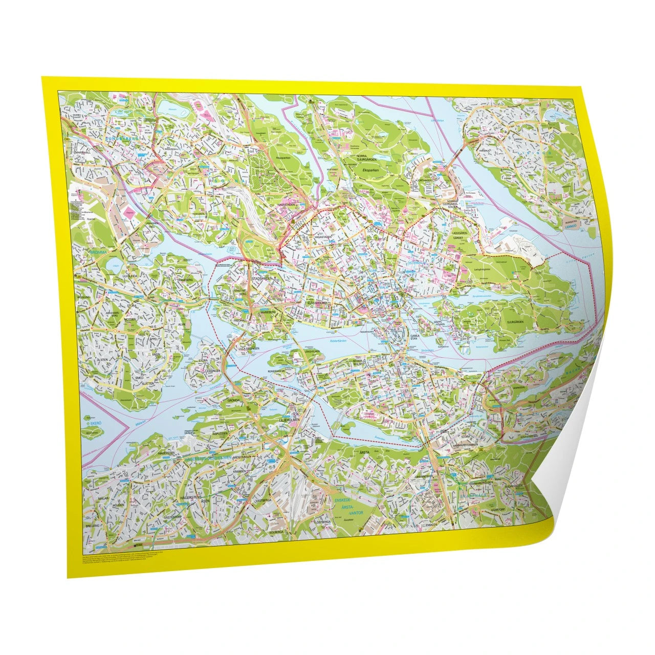 Stadtplan Stockholm 121x94 cm
