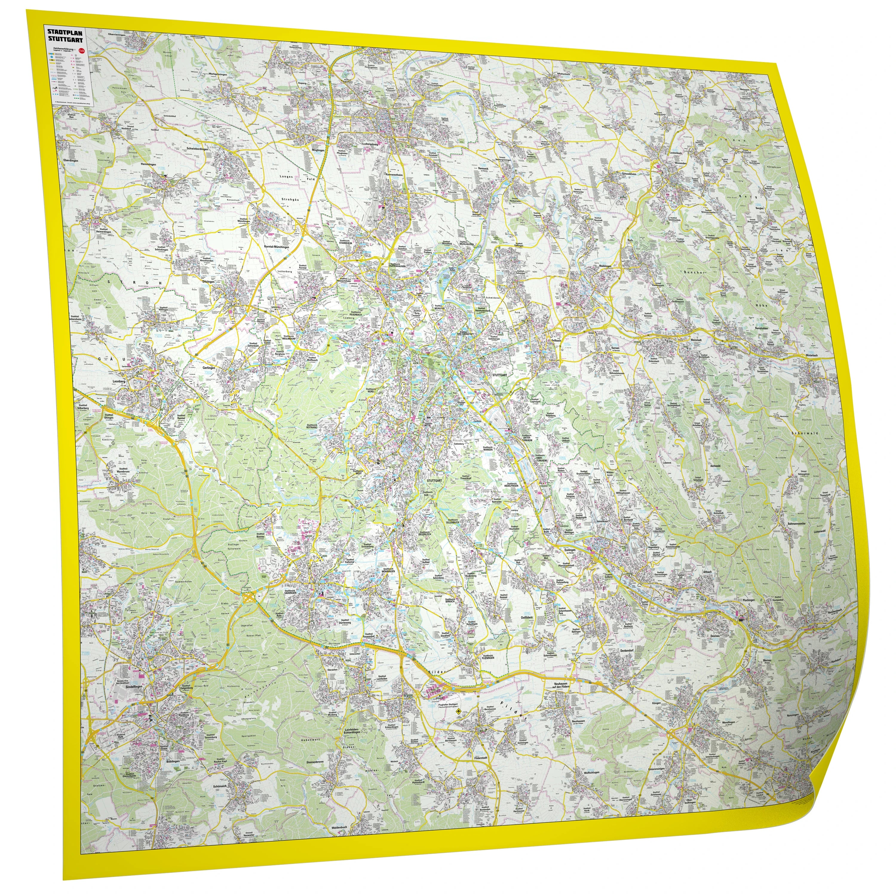 Stadtplan Stuttgart 164x138 cm