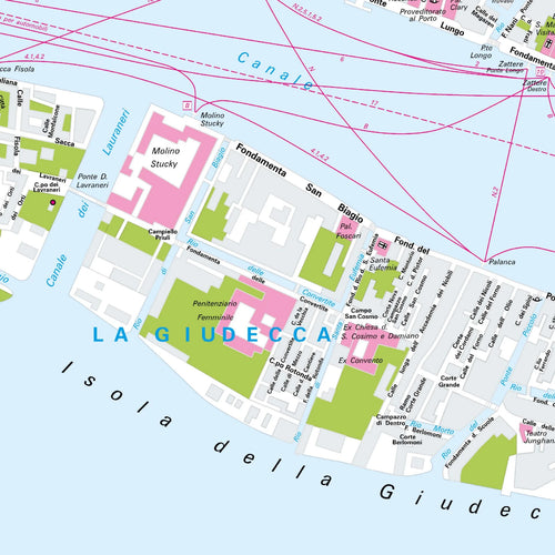 Der Stadtplan Venedig Papierkarte im Detail