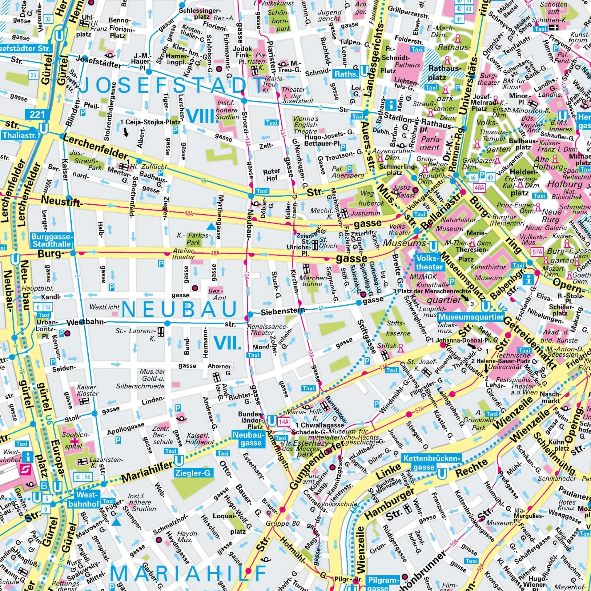 Der Stadtplan Wien Poster Papierkarte im Detail