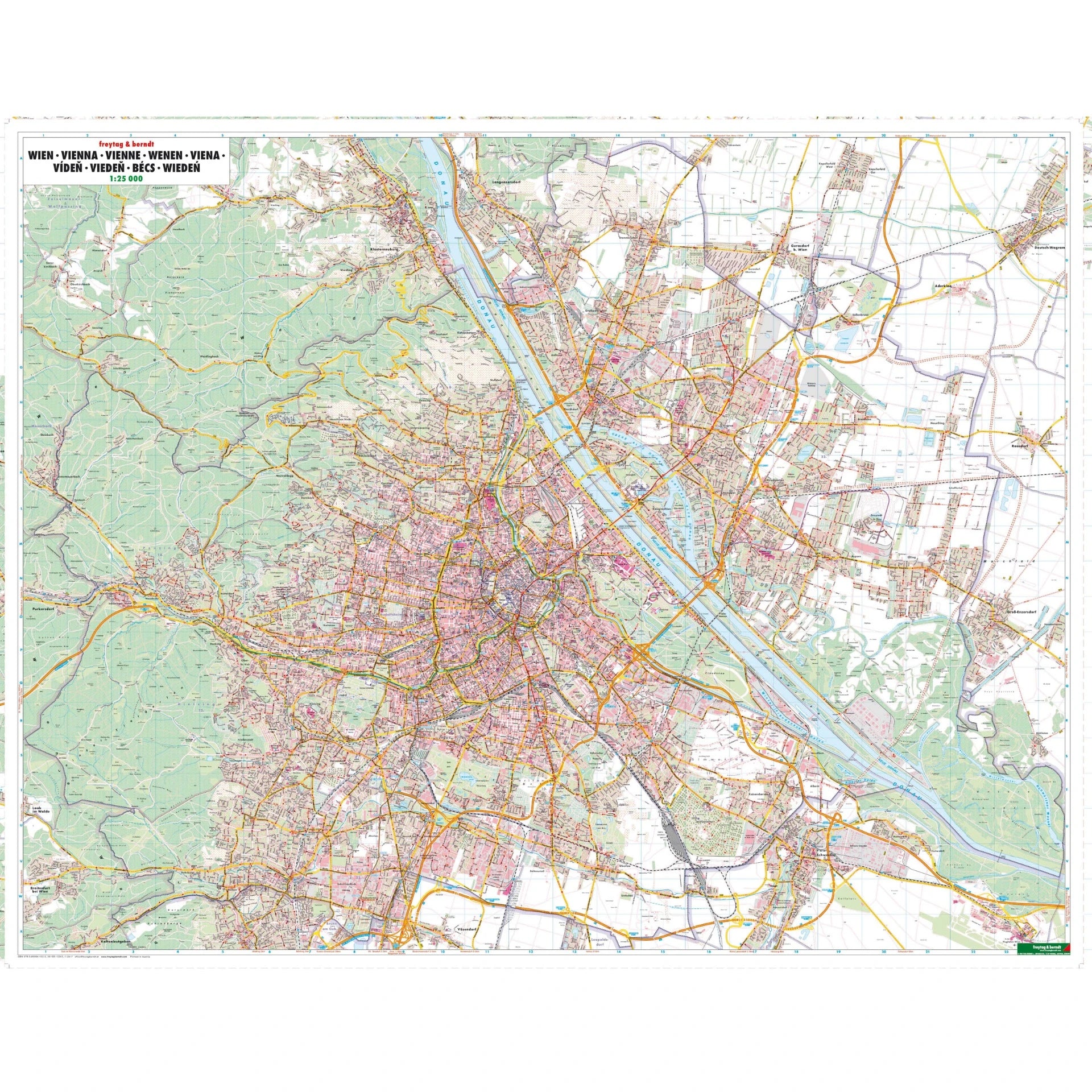 Stadtplan Wien 124x98cm