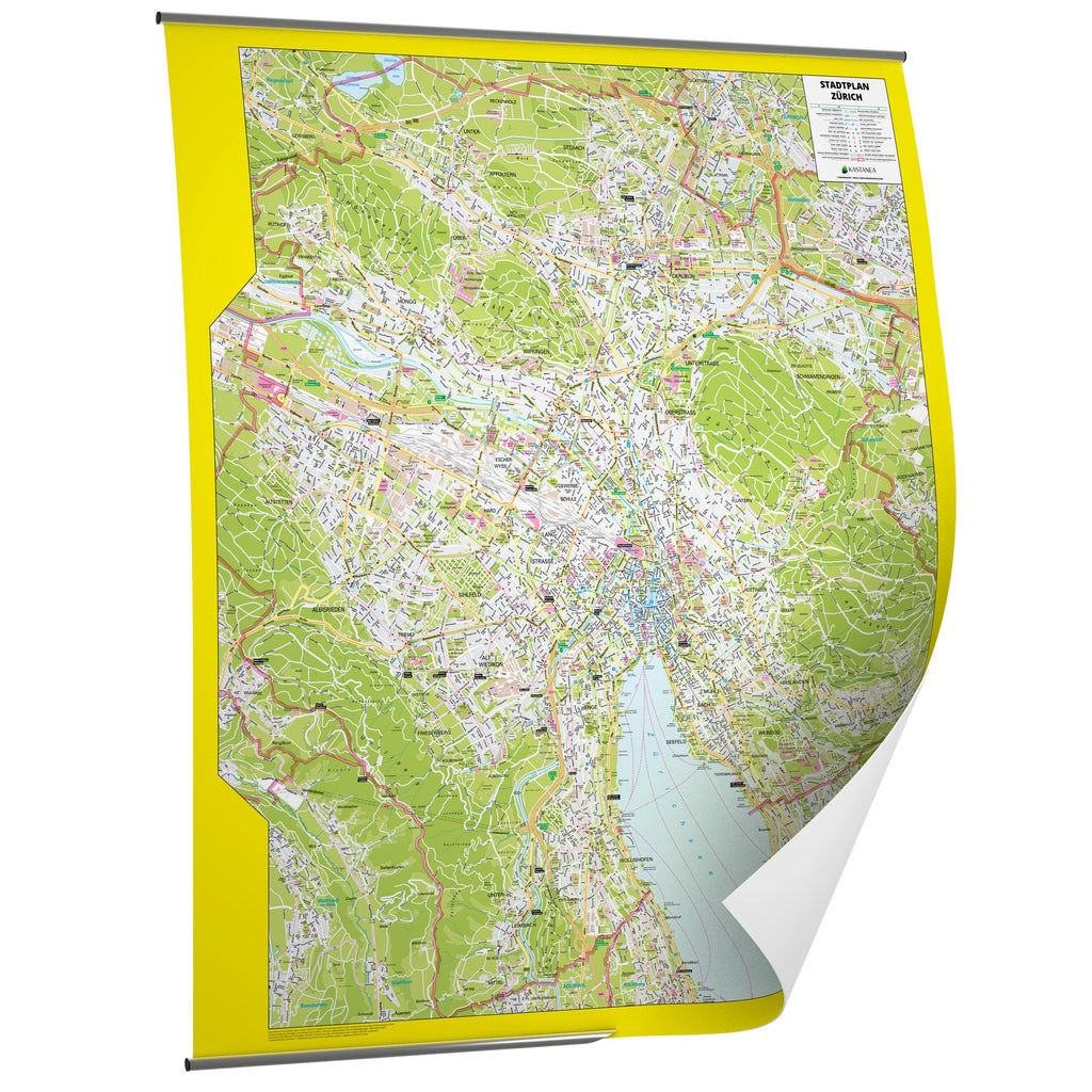 Stadtplan Zürich 101x120 cm