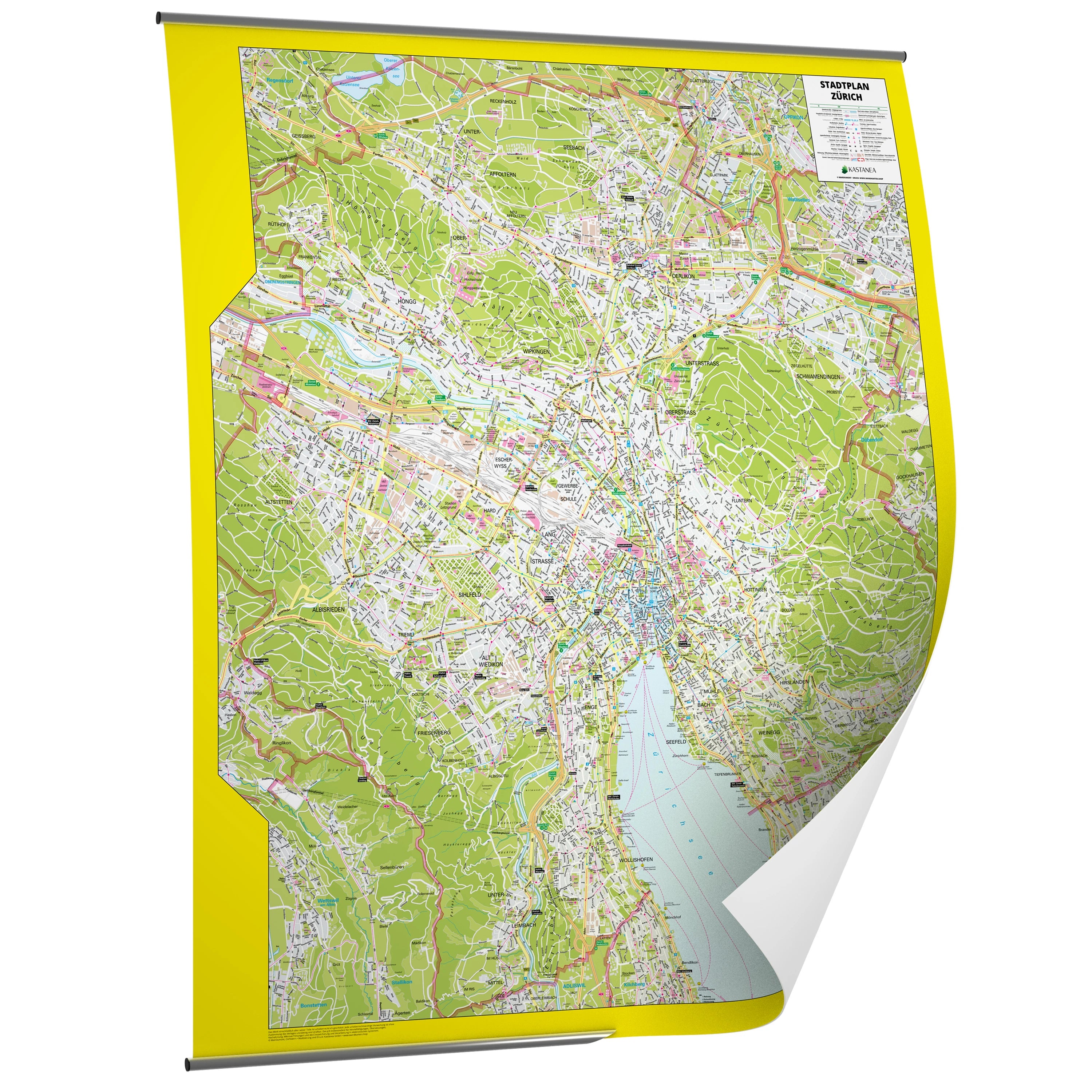 Stadtplan Zürich 101x120 cm