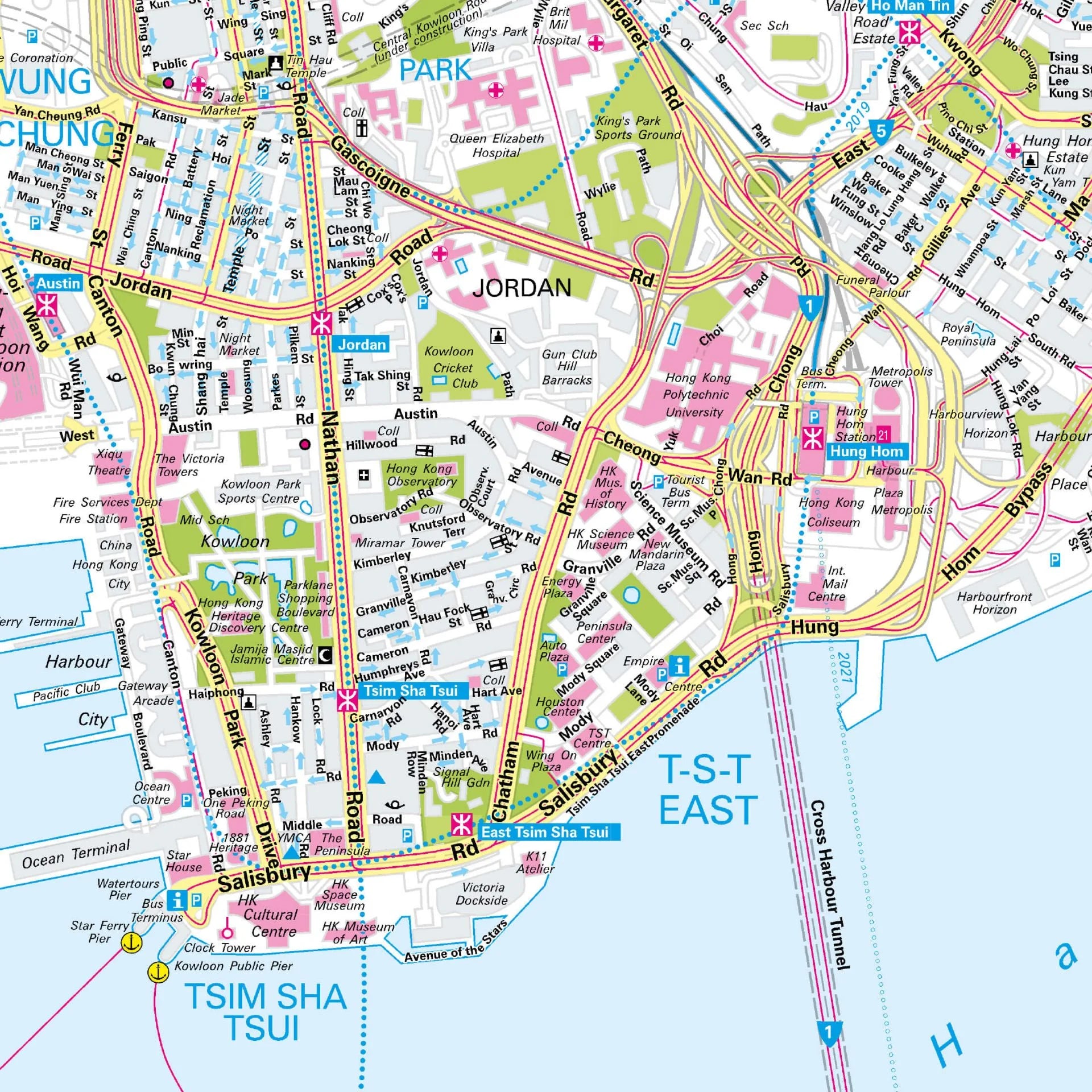 Der Stadtplan Honkong Poster Papierkarte im Detail