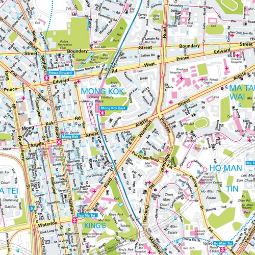 Der Stadtplan Honkong Poster Papierkarte Detailansicht