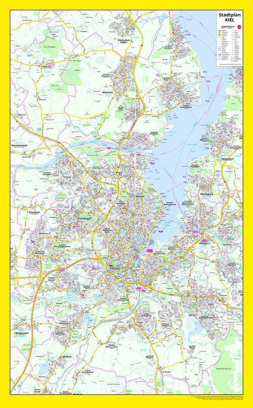 Stadtplan Kiel 76x122 cm