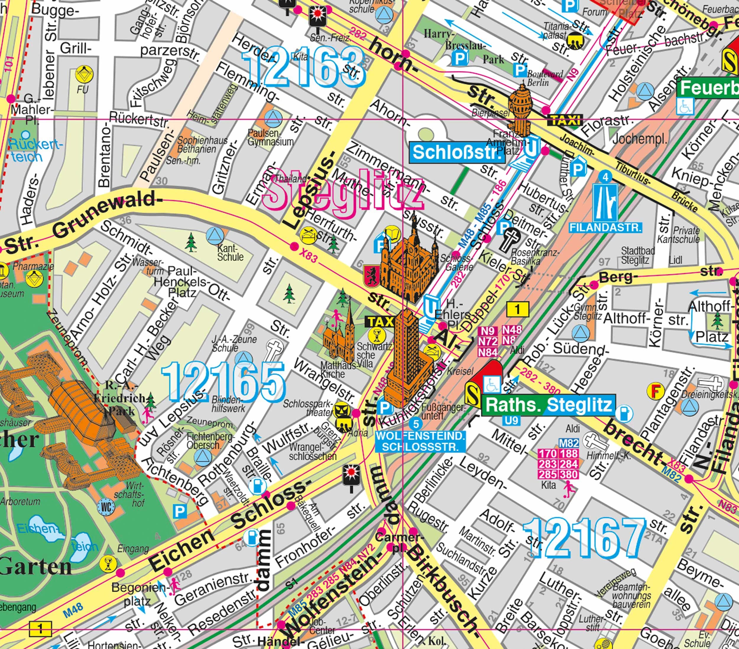 Steglitz-Zehlendorf in der Detailansicht - Landkarte