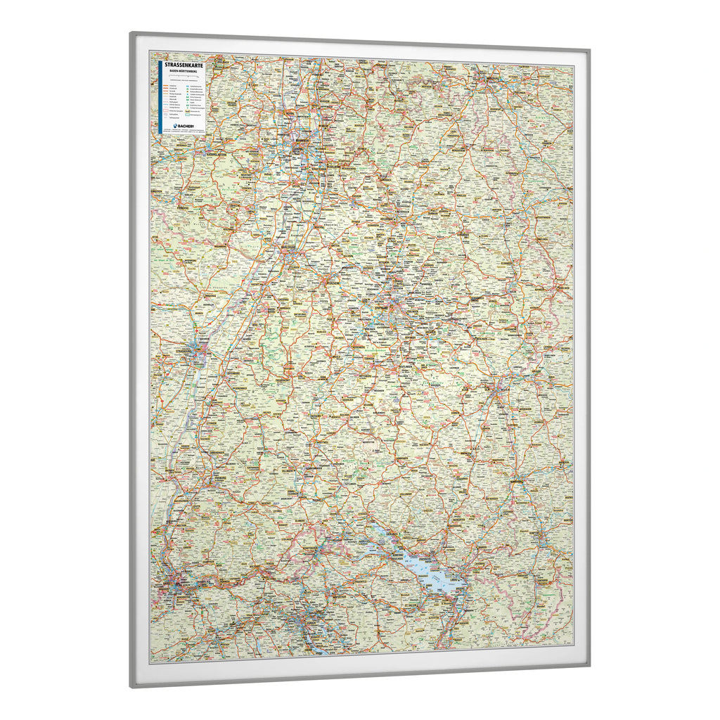Baden-Württemberg - Straßenkarte (wählbares Format)