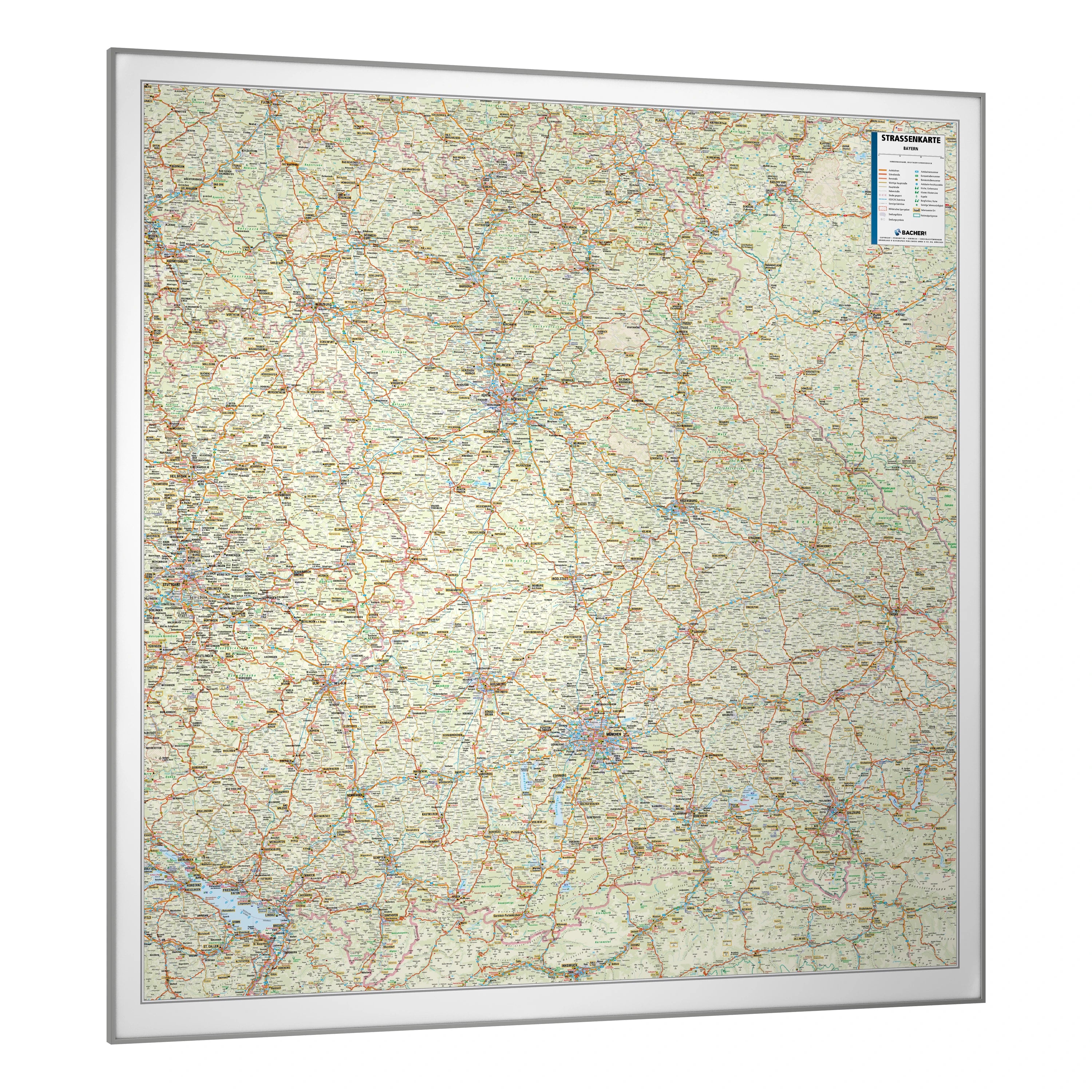 Bayern - Straßenkarte (wählbares Format)