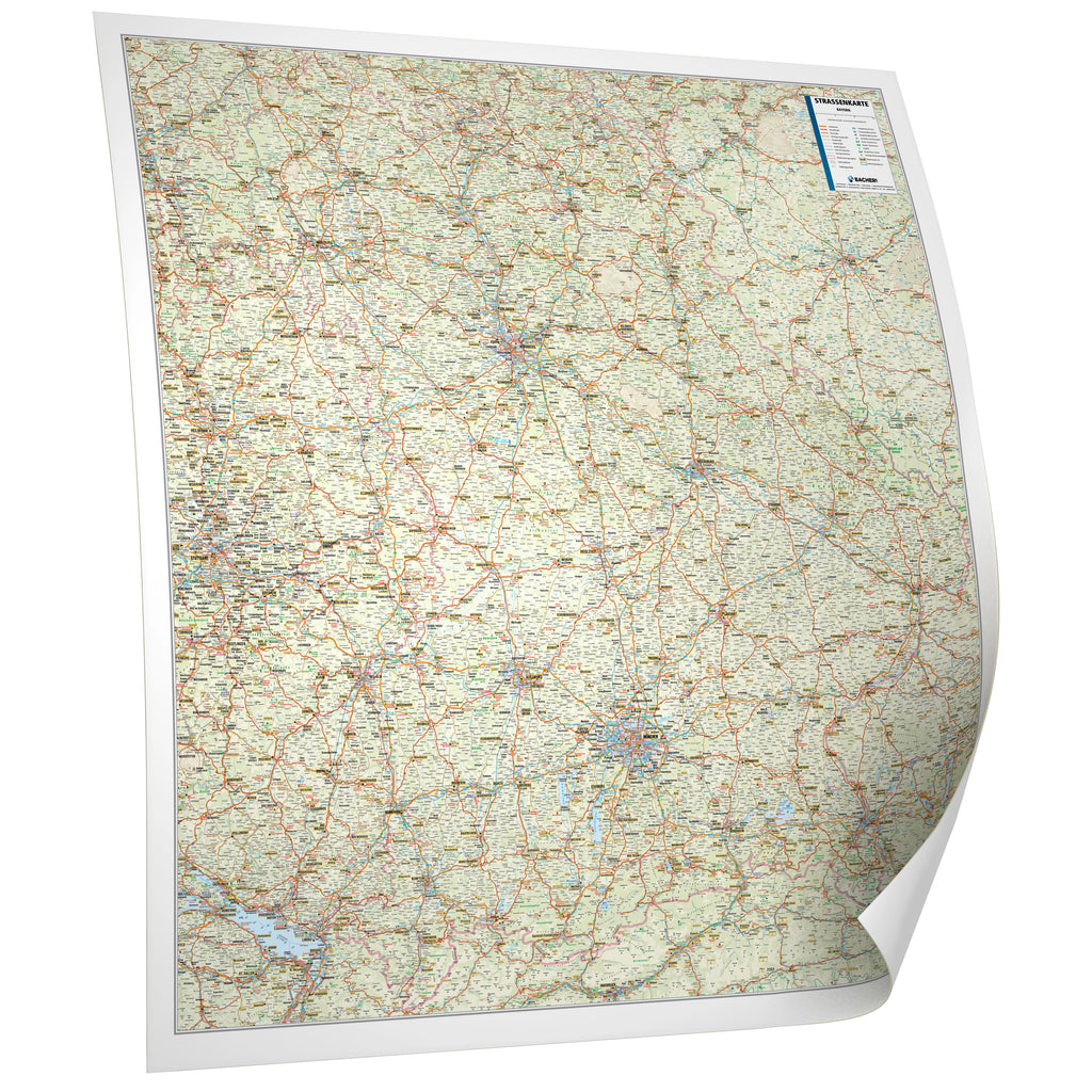 Bayern - Straßenkarte (wählbares Format)