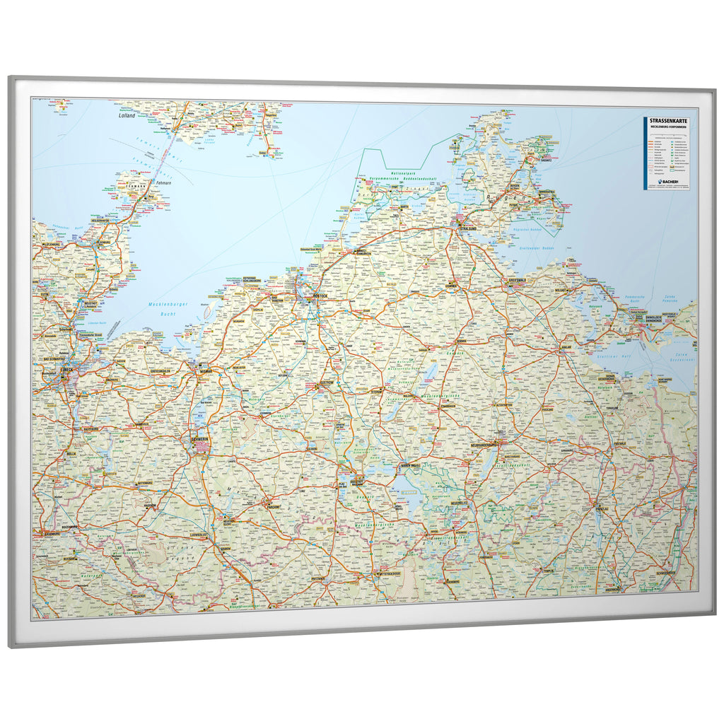 Mecklenburg-Vorpommern - Straßenkarte (141 x 100 cm / 1:200.000)