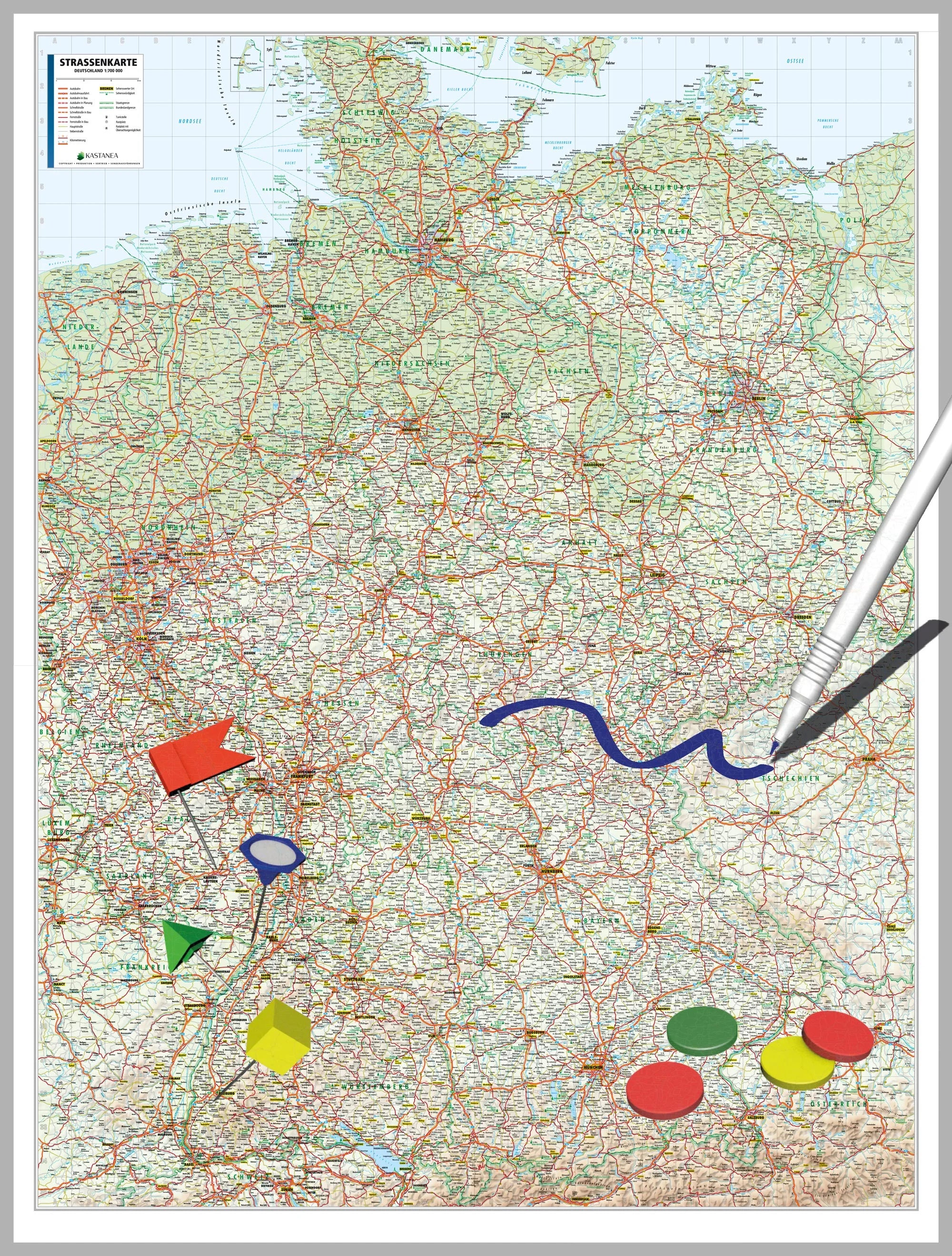 Deutschland - Straßenkarte (wählbares Format)