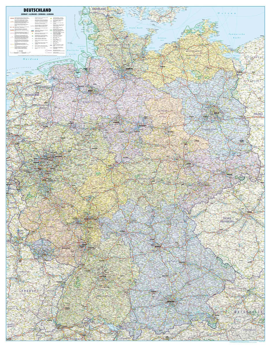 Deutschland - Straßenkarte (98 x 128 cm / 1:700.000)