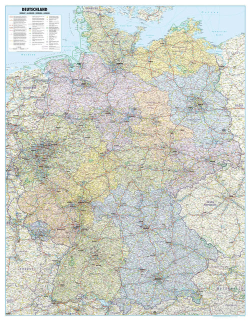 Deutschland - Straßenkarte (98 x 128 cm / 1:700.000)