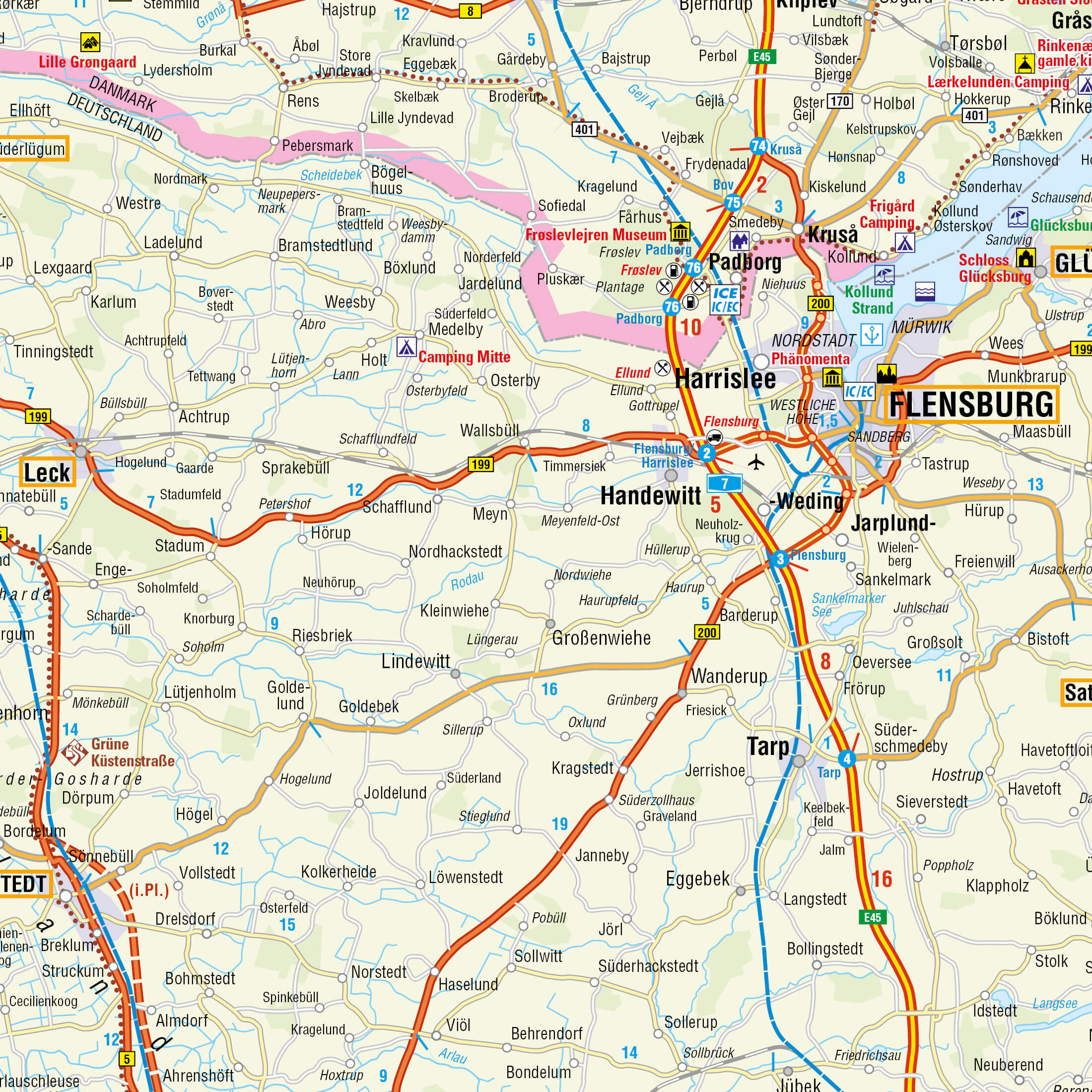 Detailansicht der Straßenkarte