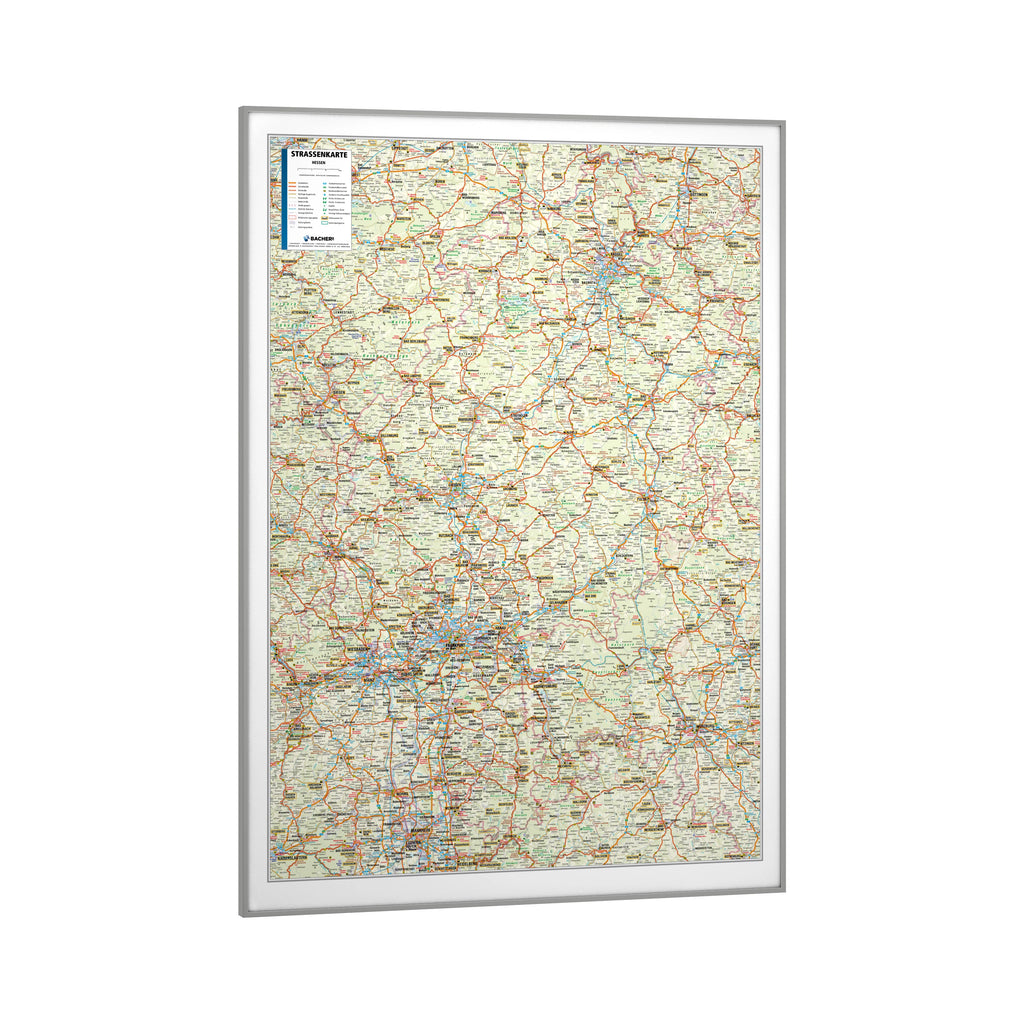 Hessen - Straßenkarte (wählbares Format)
