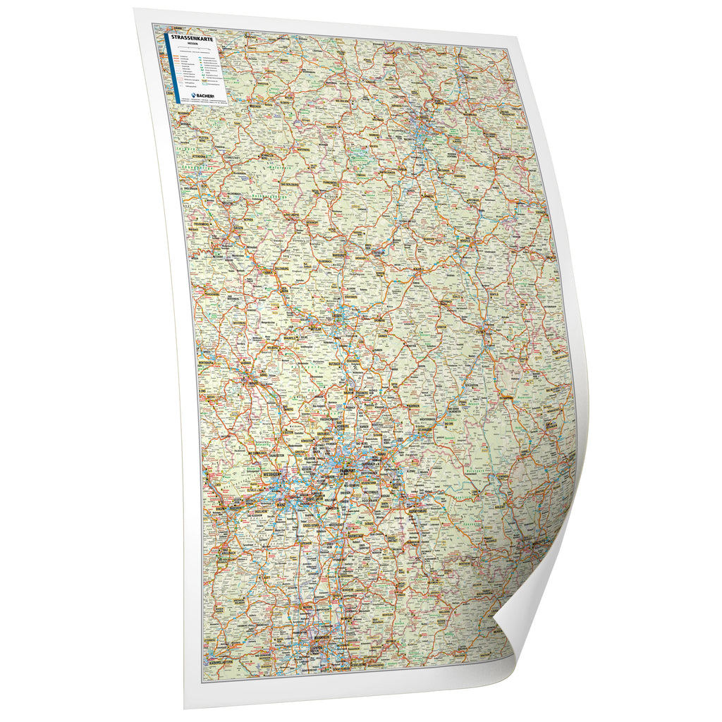 Hessen - Straßenkarte (wählbares Format)