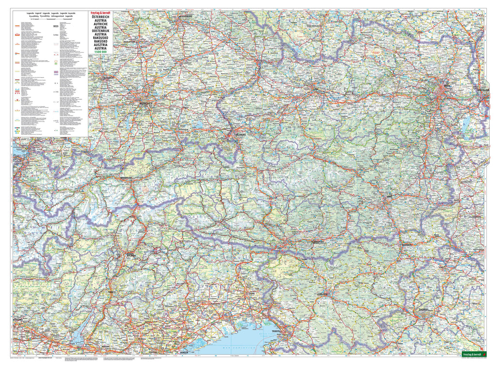 Straßenkarte von Österreich in der Gesamtübersicht