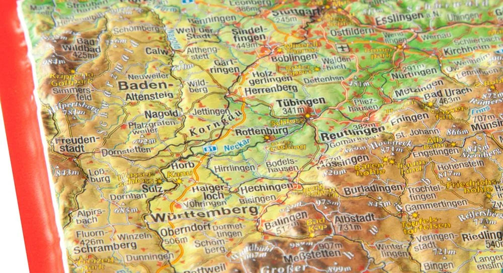 Stuttgart auf der Reliefkarte