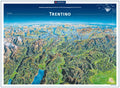 Trentino, Trento - Panoramakarte (75 x 55 cm)